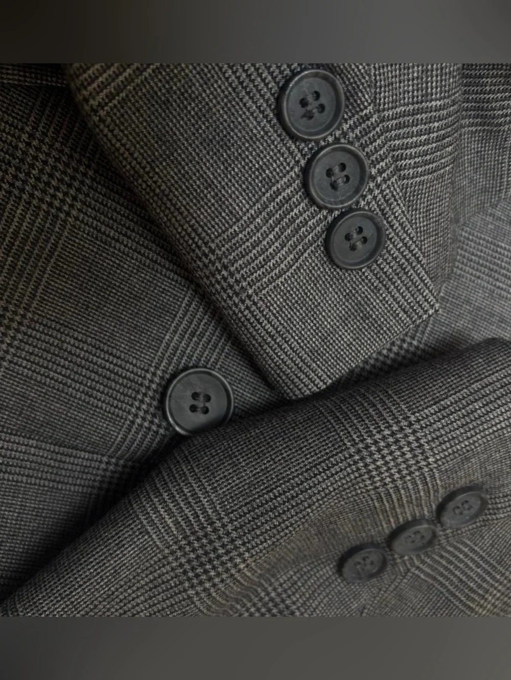 VTG Yves Saint Laurent 90s Power suit Double Breasted Glen plaid blazer